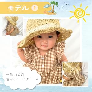 Amazon.co.jp: [lua Citron] 3色 紐付き サイズ調節可能 麦わら