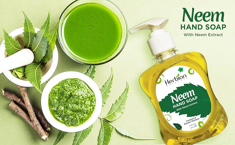 Herbion Naturals Neem Hand soap for avoiding Germs Bacteria and nourish skin Neem Extract family
