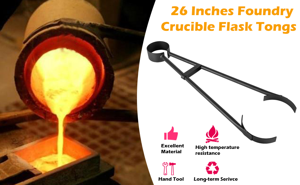26" ProCast Foundry Crucible Flask Tongs for Holding