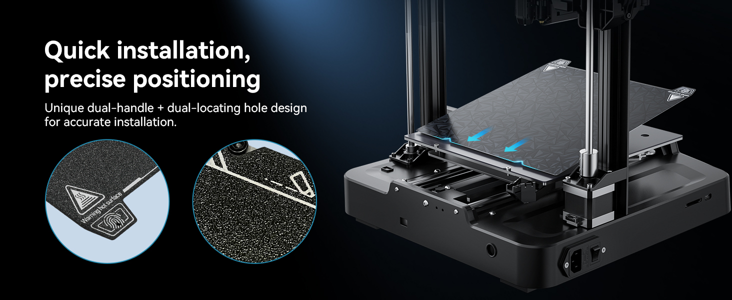 Pei build plate quick installation