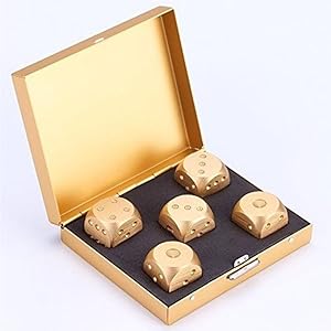 サイコロ Amazon | XSAJU サイコロ 金属製 メタルダイス ゴールド アルミ