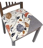 SearchI Seat Covers for Dining Room Chairs Stretch Printed Chair Seat Covers Set of 4, Removable ...