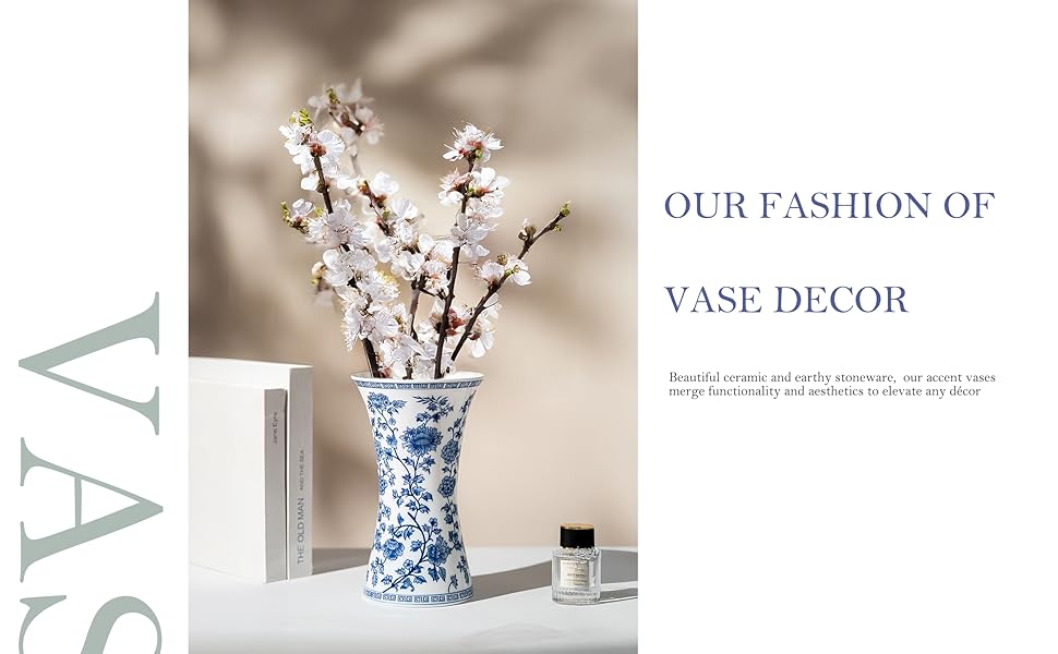 blue and white decor
