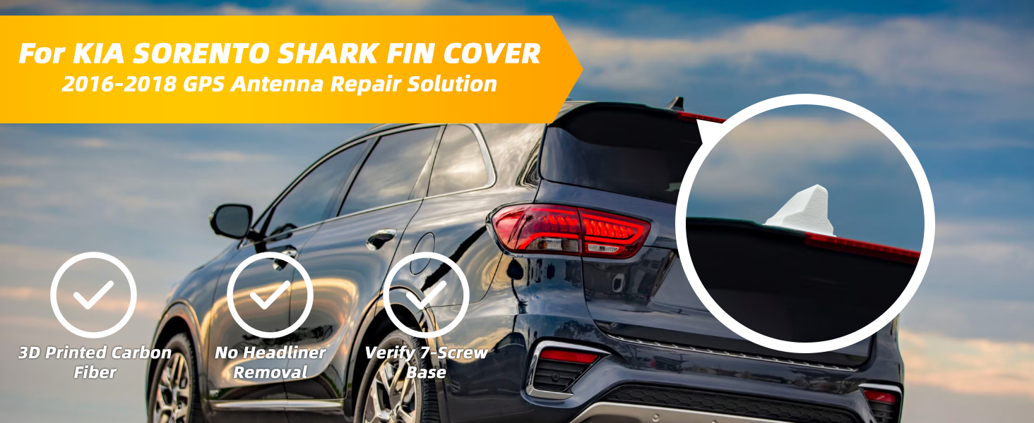 Shark Fin Antenna for Kia Sorento 2016 2017 2018 GPS Antenna Repair Cover (White)
