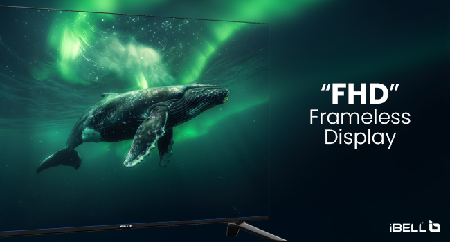 Frameless 32-inch Smart LED TV with Full HD display for vibrant visuals and immersive viewing.