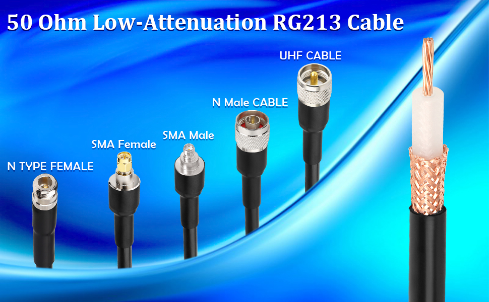 Amazon.com: XRDS -RF RG213 Coaxial Cable 50FT, 50 Ohm Low-Attenuation ...