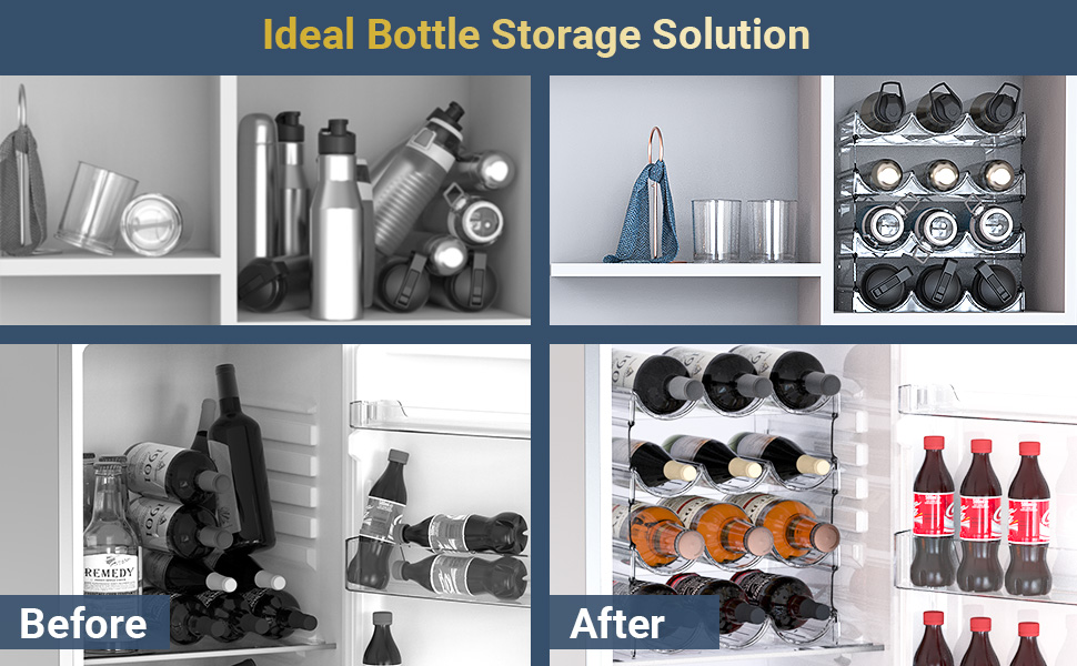 Plastic Water Bottle Organizer and Wine Rack Storage Holder