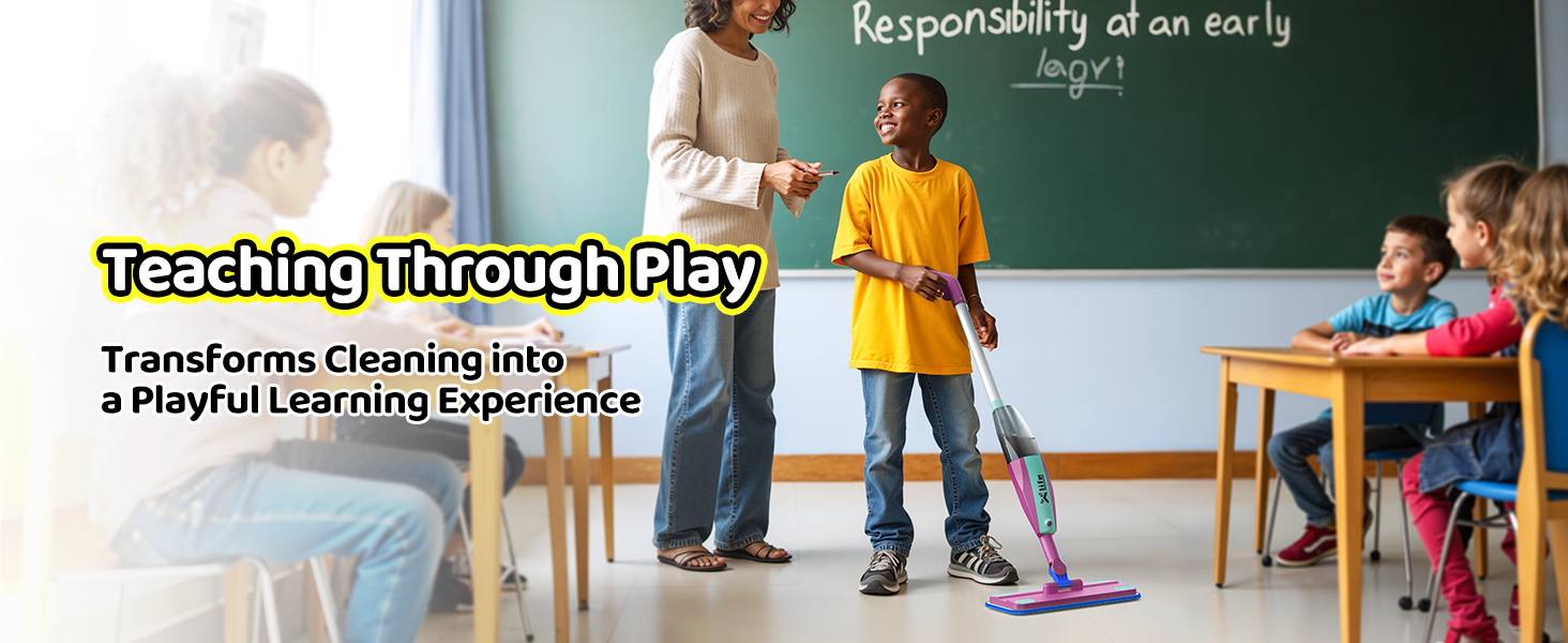 Watch as your child takes charge of their cleaning routine with the Xlife Toy Spray Mop!