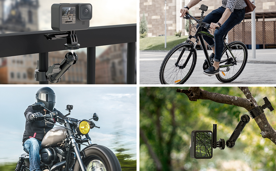 Neewer Action Camera Pole Mount for Motorcycle Bike Handlebar Ski Pole