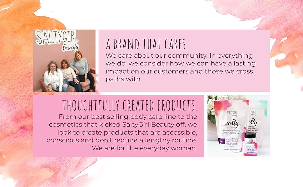 saltygirl beauty is a brand that cares and thoughtfully creates products