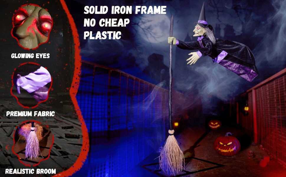 Halloween Animatronic Floating Witch Decoration