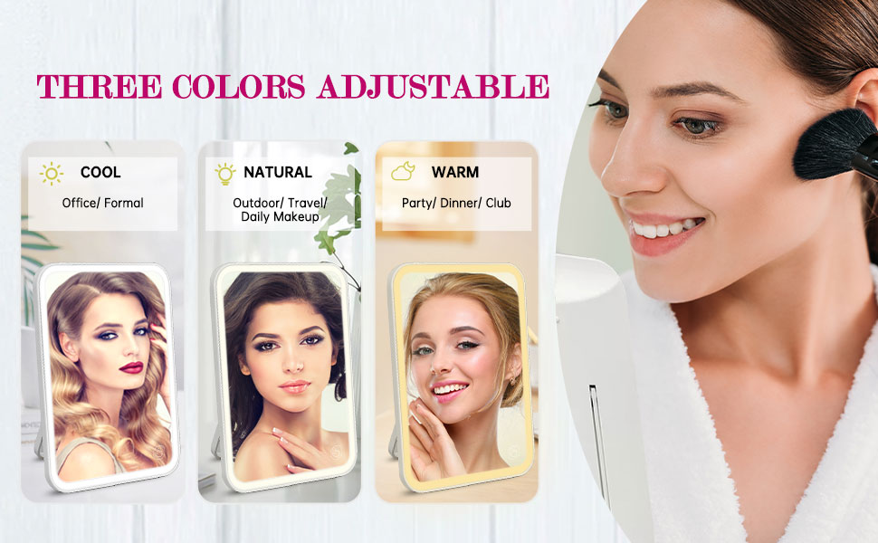 Makeup Mirror Touch Screen Vanity Mirror with LED Brightness Adjustable