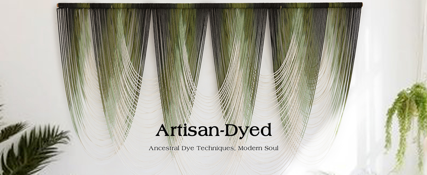 Macrame wall hanging green