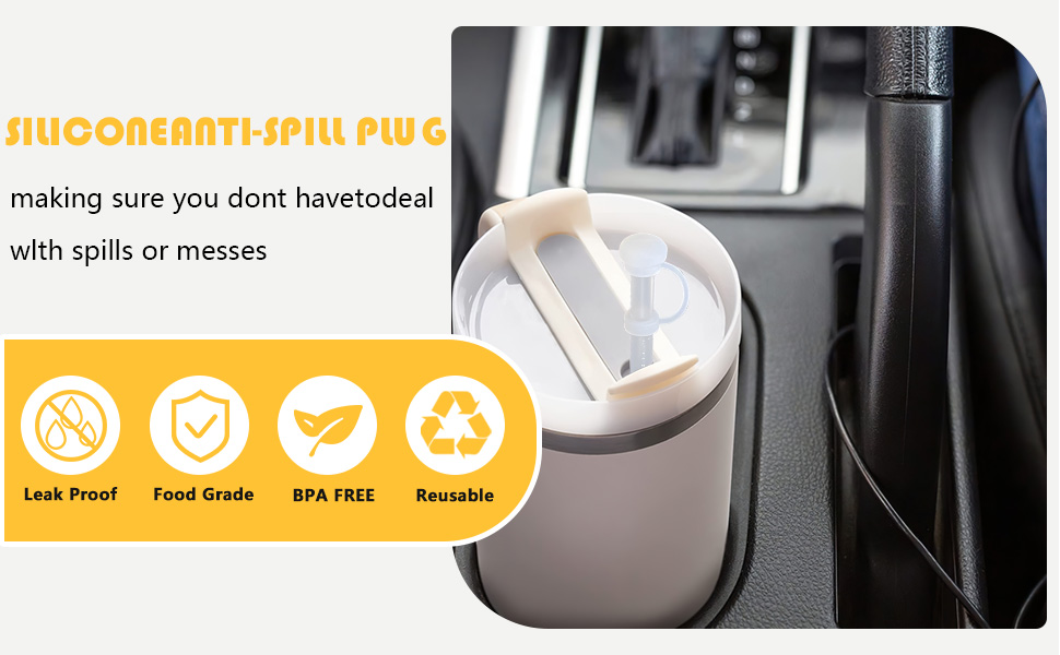 6pcs Silicone Spill Proof Stopper Set, Stanley Straw Cover