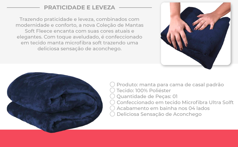 Cobertor Casal Manta Microfibra Fleece 01 Peça