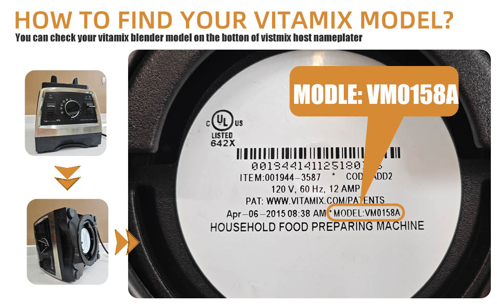 find vitamix model from host nameplate