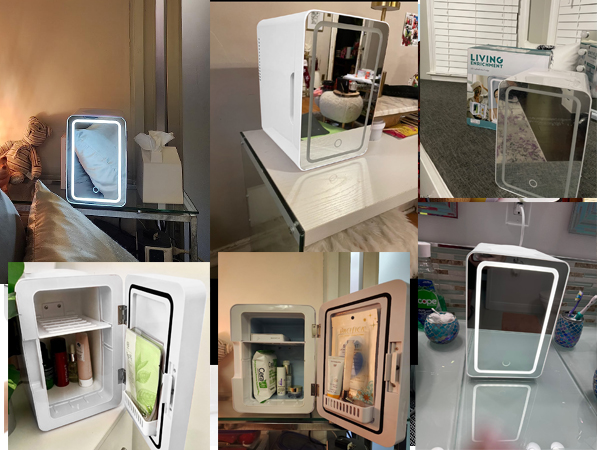 mirrored personal tiny facial office room travel fridges light liter little minifridge