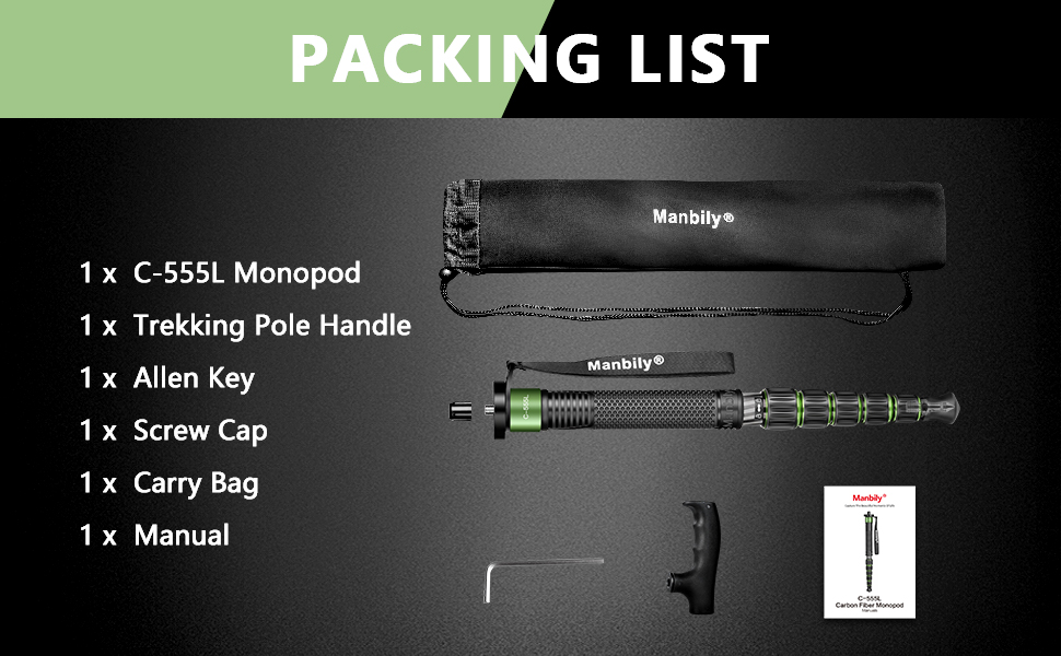 Camera Stand Monopod Manbily Walking Stick Monopods for Cameras Carbon