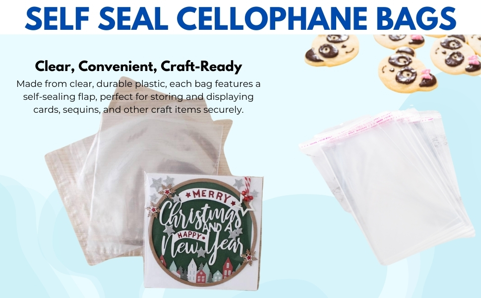 self seal A6 6x6" clear bag