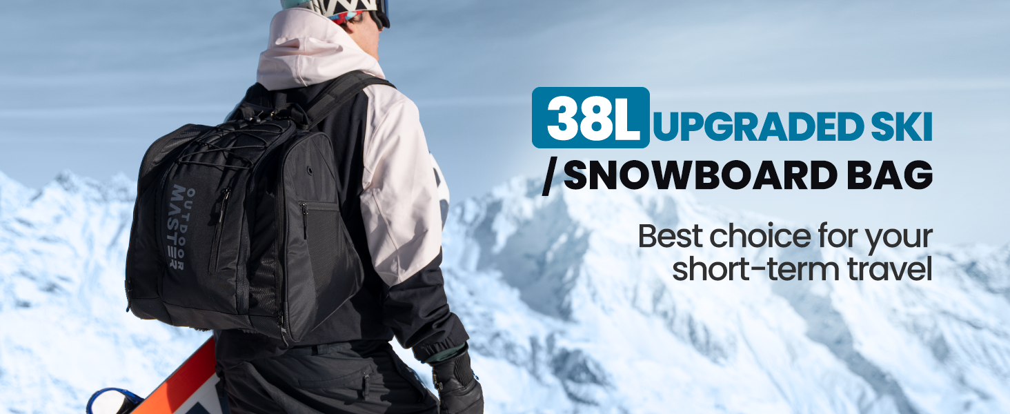 OutdoorMaster 38L Ski Boot Bag, Air Travel Snowboard Boot Backpack with