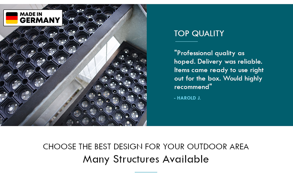 Karat Rubber Stair Mats, Weatherproof and NonSlip Stair Tread Mat