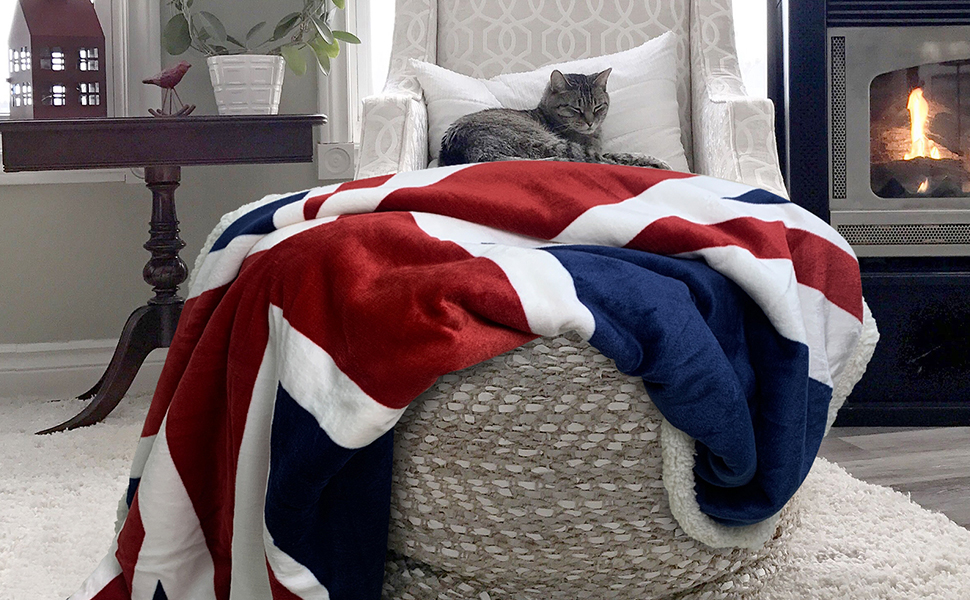 USTIDE Union Jack Flag Blanket Soft Comfortable Bedding Fleece Blanket