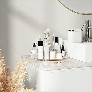 Organizador de Maquiagem Giratório 360° em Acrílico Transparente - Prateleiras Ajustáveis para Cosméticos, Batons e Cuidados com a Pele - Ideal para Penteadeiras | .br 5 Organizador de Maquiagem