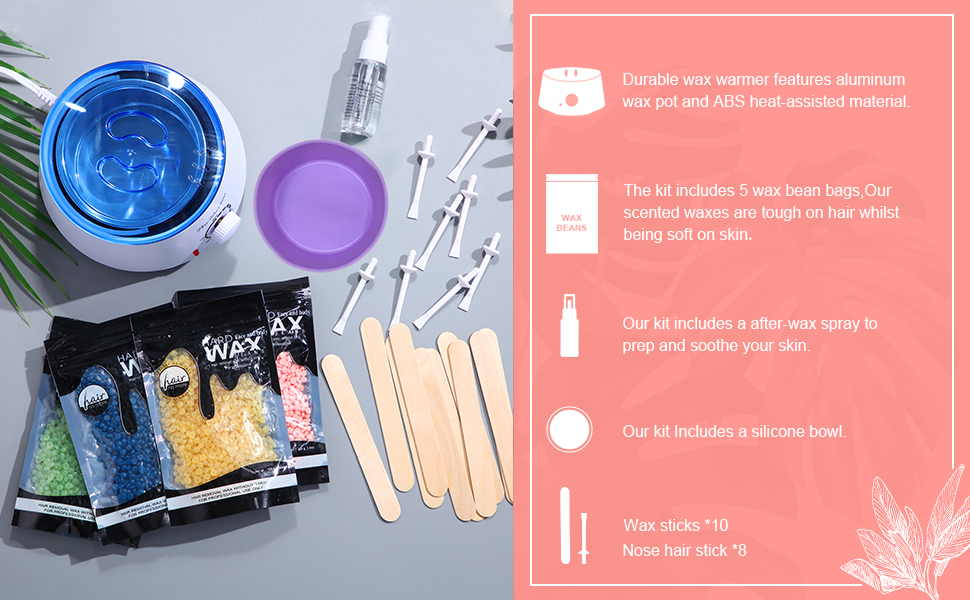waxing kit for women brazilian wax.wax melt warmer.hair removal.Wax Warmer Kit.