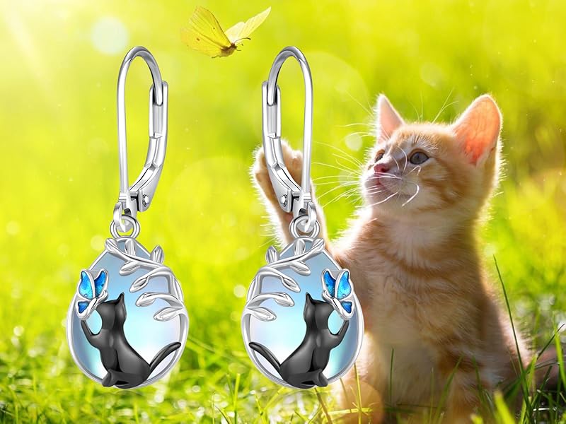 「可愛い」　猫モチーフ揺れるピアス 楽天市場】ピアス 猫 揺れる 10k 10金 k10 ネコ ねこ