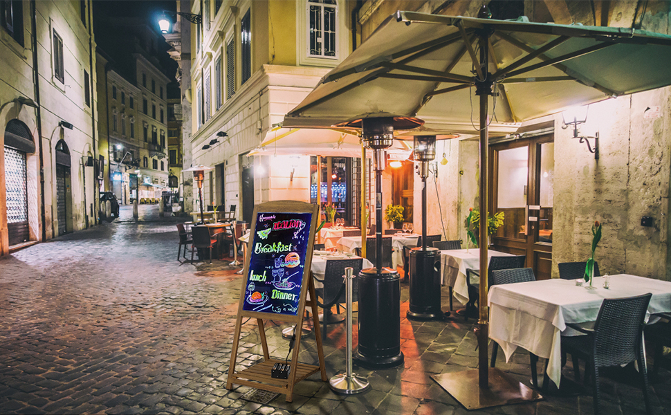 BORWART LED Drawing Chalk Board Large Dry Erase Neon Sign with Stand