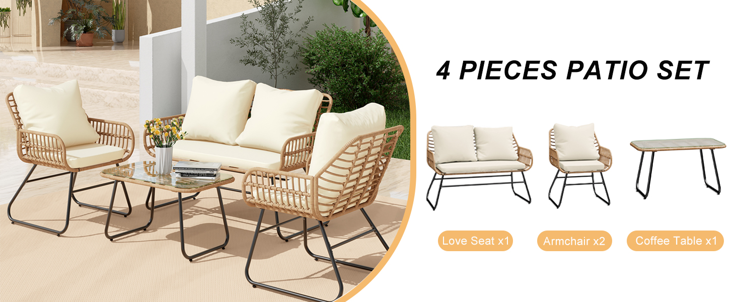 4-Piece Outdoor Patio Furniture Set