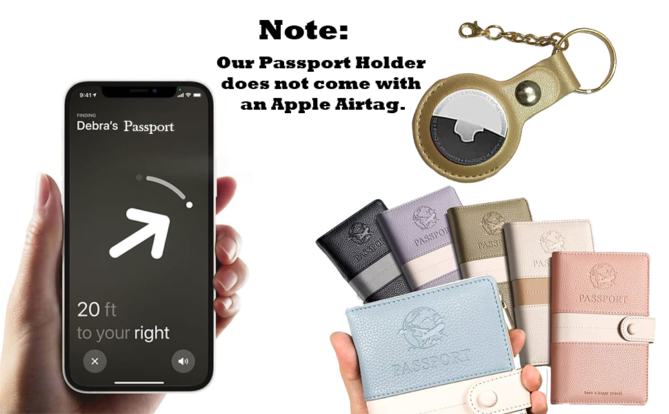 JoyChoi RFID Passport Wallet with Airtag Passport Holder