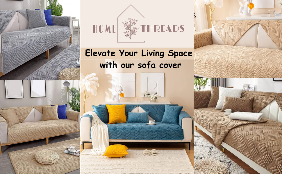 HOMETHREADS European Premium Style Anti Slip 1 Seater Sofa Cover Set