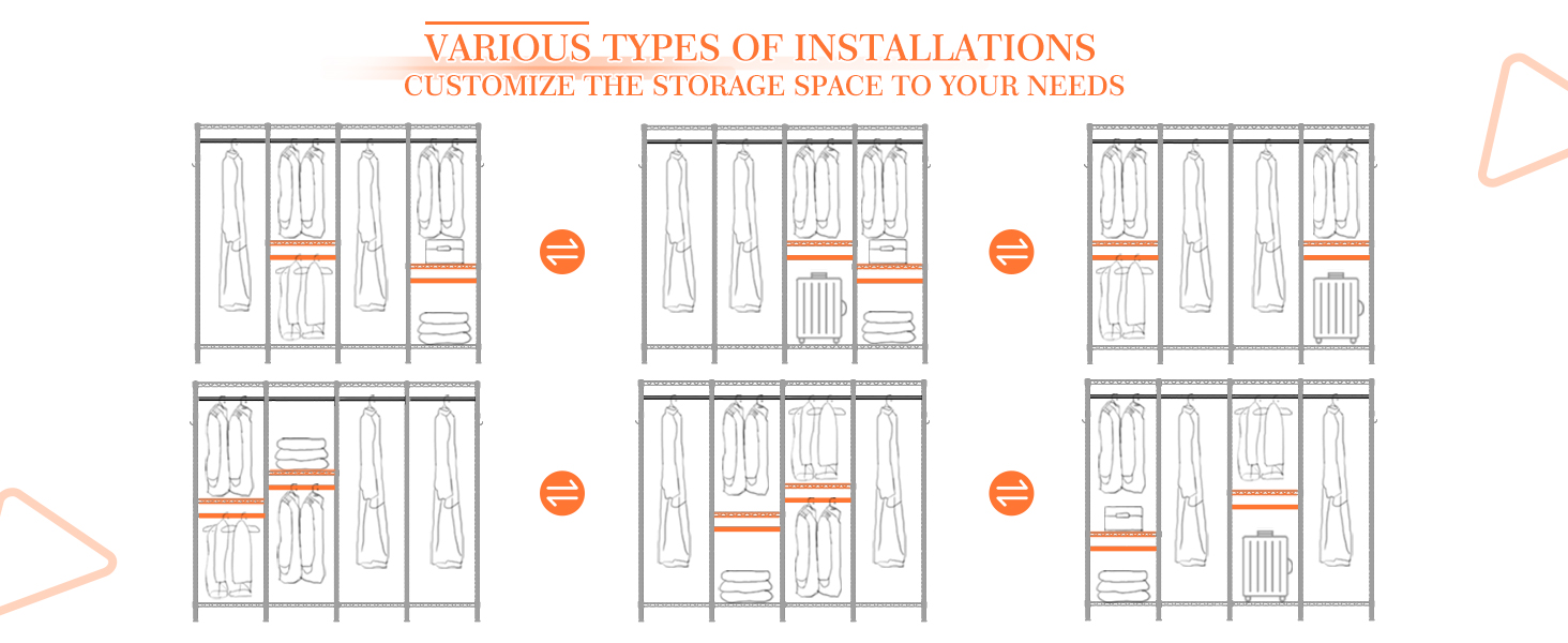 Freestanding Closet rack for hanging clothes