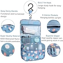 TAGPR Travel Cosmetic Toiletry Bag for Men Women 9 100 Blue