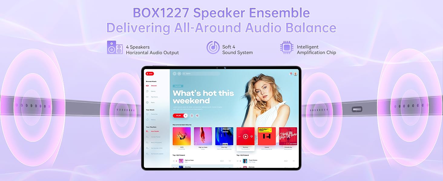 android tablet with four speakers