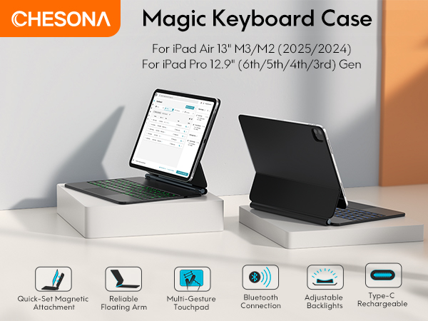 新品未開封　CHESONA　Magic Keyboard　iPad CHESONA Versatile Keyboard Case for iPad 9th, 8th, and 7th Gen