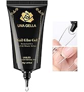 UNA GELLA Soft Gel Nail Tips Glue Gel Solid Nail Glue Gel 40ml Lamp Curing Needed Soak Off Glue S...