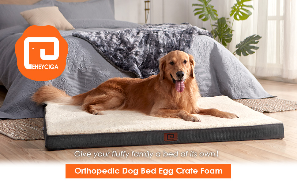 EHEYCIGA Extra Large Dog Bed Washable with Removable Cover, Orthopedic