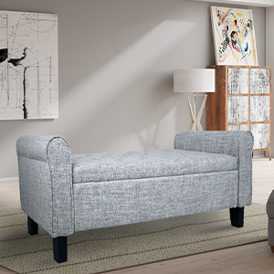 Velvet Storage Bench for Bedroom