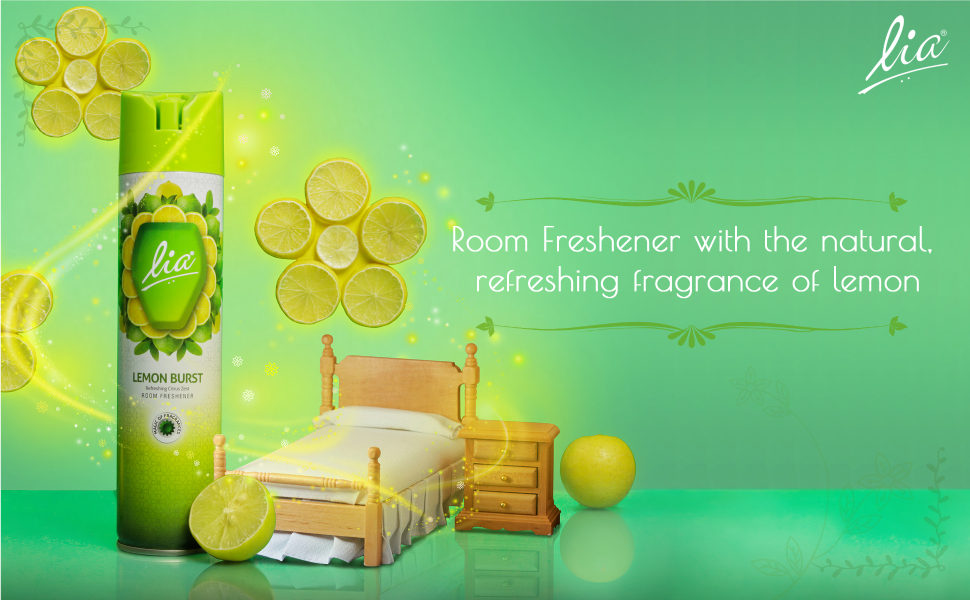 Lia Home Air Freshener Spray with Lemon Burst Fragrance