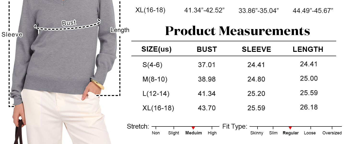 ANRABESS Womens Long Sleeve V Neck Sweaters 2025 Fall Casual Basic Pullover Jumper Top