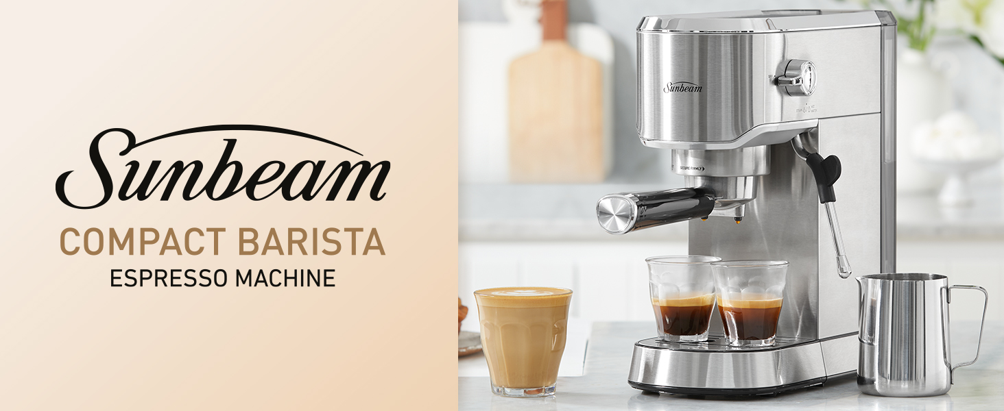 Sunbeam Compact Barista Espresso Machine Small Manual Coffee Machine