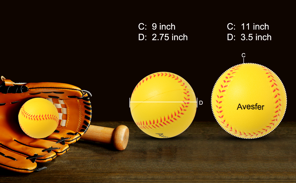 Avesfer Practice Foam Softballs 11 inch Soft Baseballs