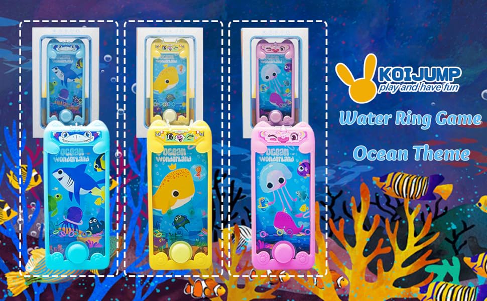KOIJUMP Handheld Water Ring Toss Games,3 Packs,Travel Toys