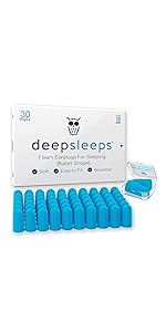 Deep Sleeps Bullet Shaped Foam Earplugs For Sleeping - 38dB (30 Pairs)