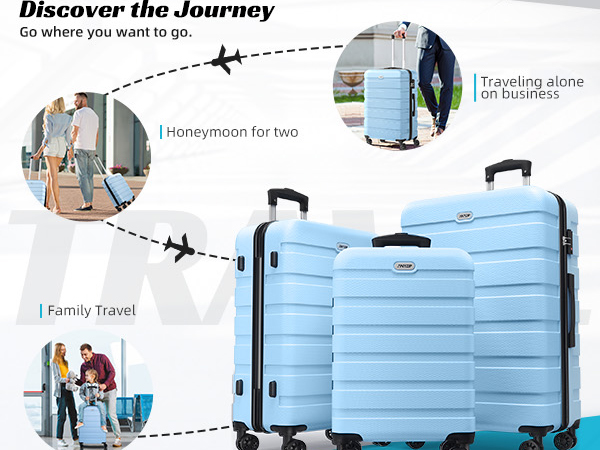 Amazon.com | AnyZip Luggage PC ABS Hardside Lightweight