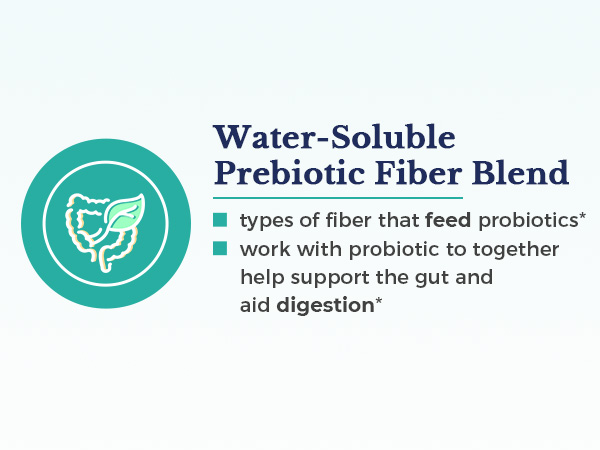 Vitalitown Max Strength Probiotics also contains natural water-soluble prebiotics