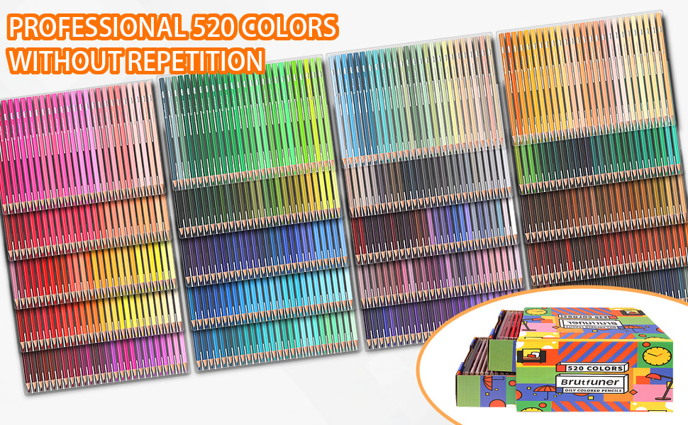 520 Buntstifte, Weicher Kern, Professionelles Buntstifte-Set