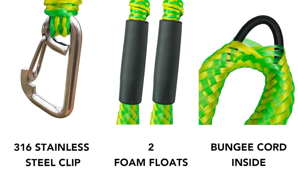 3FT Bungee Dock Line Boat Ropes for Docking Line Mooring